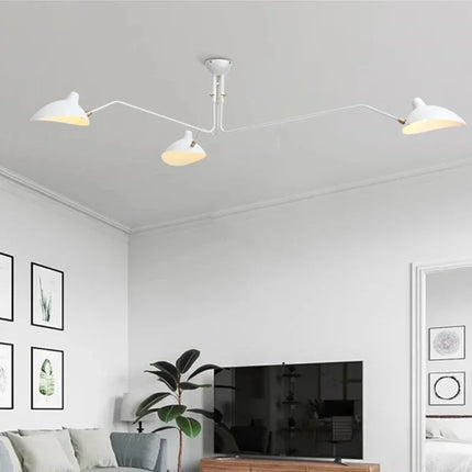Plafonnier LED suspendu design araignée en métal noir, lumière chaleureuse pour salon et chambre