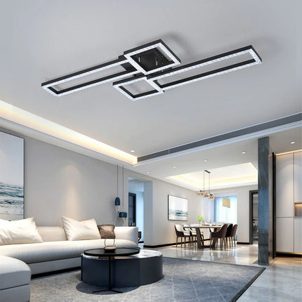 Plafonnier LED moderne design minimaliste en aluminium avec télécommande, lumière d'ambiance chaleureuse