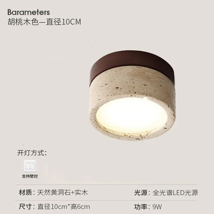 Plafonnier LED en bois de frêne et noyer pour salon et chambre
