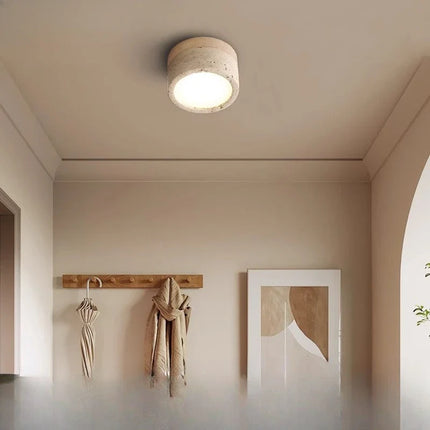 Plafonnier LED en bois de frêne et noyer pour salon et chambre