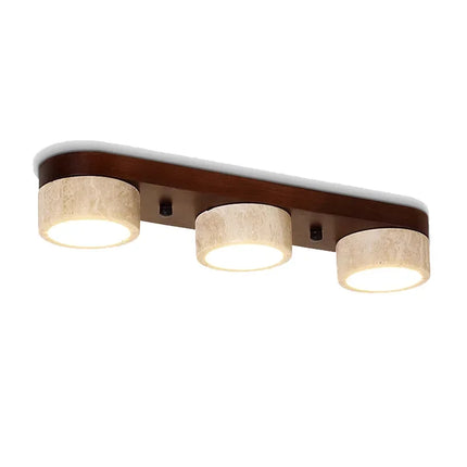 Plafonnier LED en bois de frêne et noyer pour salon et chambre