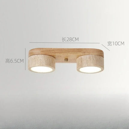 Plafonnier LED en bois de frêne et noyer pour salon et chambre