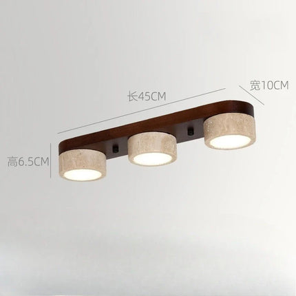 Plafonnier LED en bois de frêne et noyer pour salon et chambre