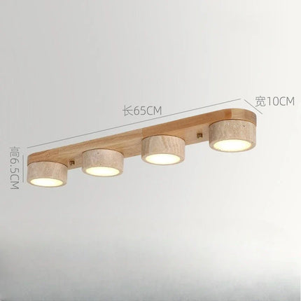 Plafonnier LED en bois de frêne et noyer pour salon et chambre
