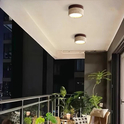 Plafonnier LED en bois de frêne et noyer pour salon et couloir