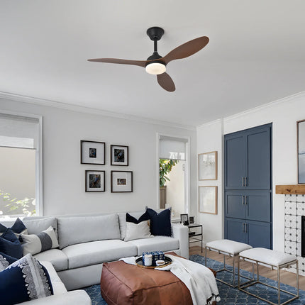 Plafonnier ventilateur LED à profil bas 25-52" avec télécommande, intérieur et extérieur couvert