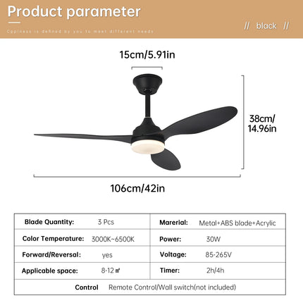 Plafonnier ventilateur LED à profil bas 25-52" avec télécommande, intérieur et extérieur couvert