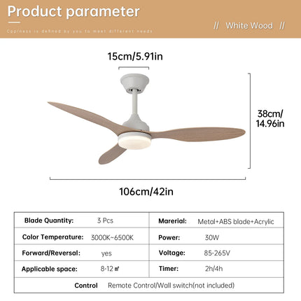 Plafonnier ventilateur LED à profil bas 25-52" avec télécommande, intérieur et extérieur couvert