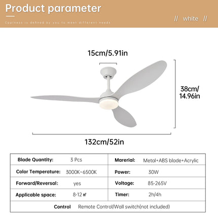 Plafonnier ventilateur LED à profil bas 25-52" avec télécommande, intérieur et extérieur couvert