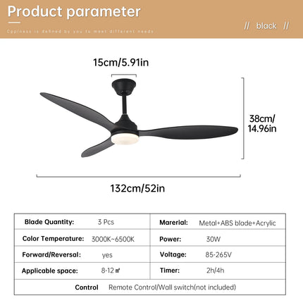 Plafonnier ventilateur LED à profil bas 25-52" avec télécommande, intérieur et extérieur couvert