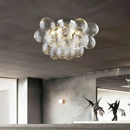 Plafonnier boule de verre moderne nordique G9 pour salon et cuisine