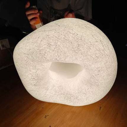 Plafonnier rond en soie blanc Yunduo design Wabi Sabi pour chambre et étude