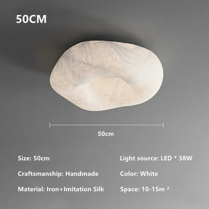 Plafonnier nuage moderne en soie Wabi Sabi LED pour salon et chambre