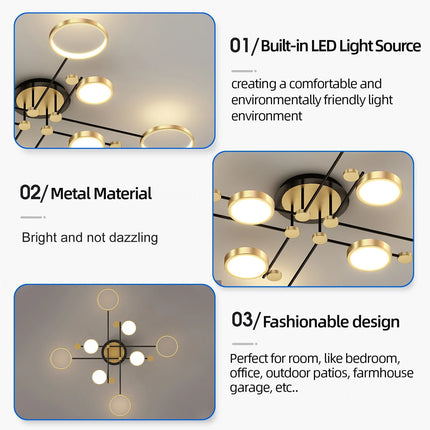 Plafonnier LED moderne IRALAN en fer et acrylique avec lumière réglable pour intérieur