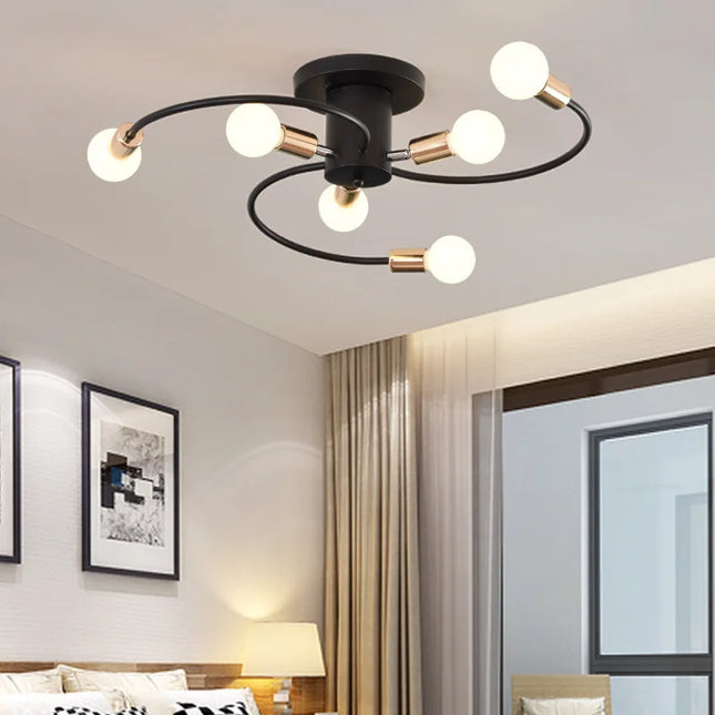 Plafonnier LED minimaliste en métal pour salon et salle à manger