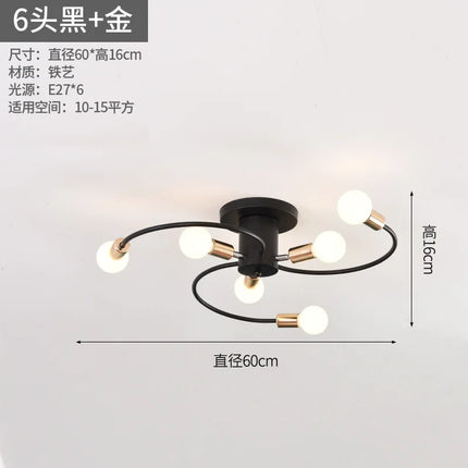 Plafonnier LED minimaliste en métal pour salon et salle à manger