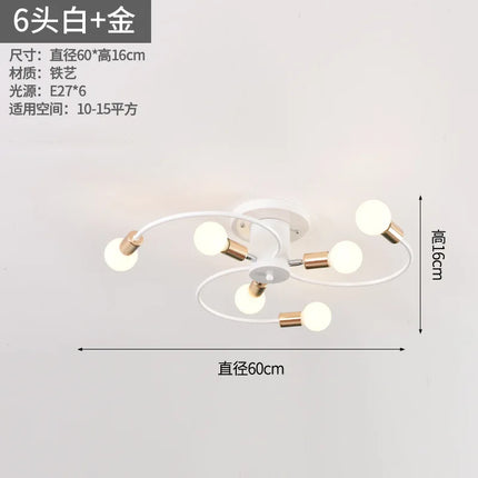 Plafonnier LED minimaliste en métal pour salon et salle à manger