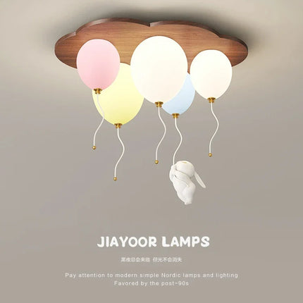 Plafonnier LED moderne en bois pour chambre d'enfants, ambiance chaleureuse