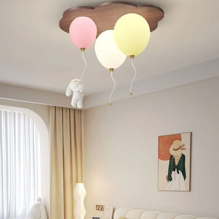 Plafonnier LED moderne en bois pour chambre d'enfants, ambiance chaleureuse