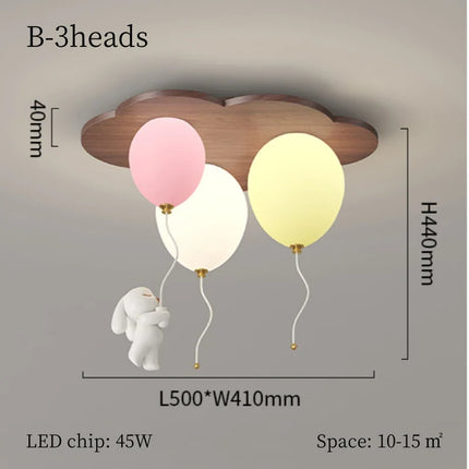 Plafonnier LED moderne en bois pour chambre d'enfants, ambiance chaleureuse