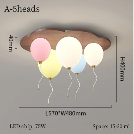 Plafonnier LED moderne en bois pour chambre d'enfants, ambiance chaleureuse