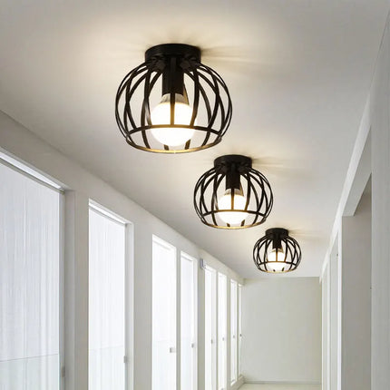 Plafonnier rétro E27 en métal pour intérieur, couloir et balcon, ambiance chaleureuse