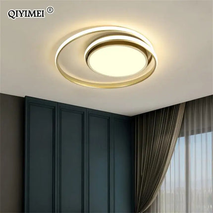 Plafonnier LED moderne design aluminium blanc noir, lumière chaude dimmable