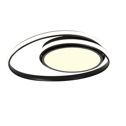 Plafonnier LED moderne design aluminium blanc noir, lumière chaude dimmable