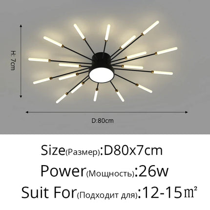 Plafonnier moderne LED en aluminium pour intérieur, lumière blanche neutre 4000K