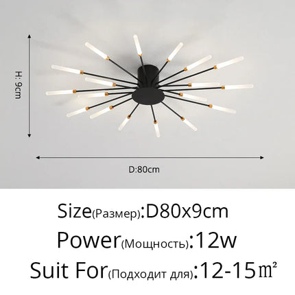 Plafonnier moderne LED en aluminium pour intérieur, lumière blanche neutre 4000K