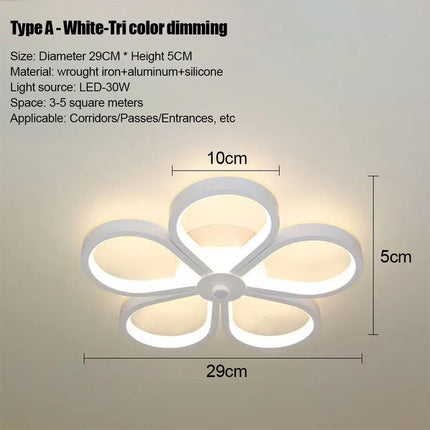Plafonnier LED moderne minimaliste en aluminium pour salon et couloir, lumière chaude réglable