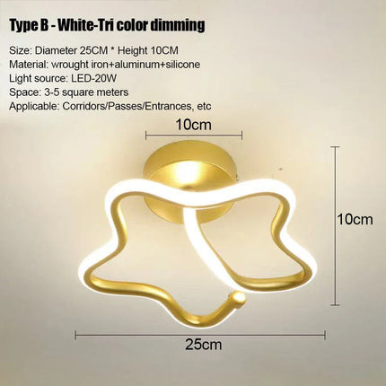 Plafonnier LED moderne minimaliste en aluminium pour salon et couloir, lumière chaude réglable