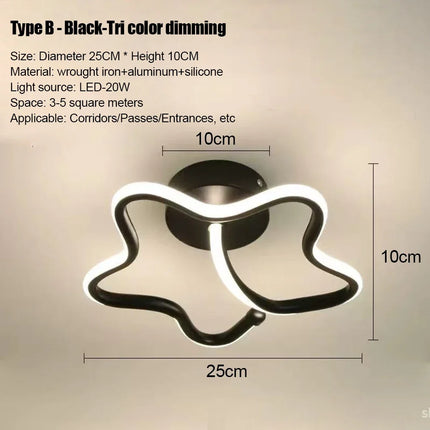 Plafonnier LED moderne minimaliste en aluminium pour salon et couloir, lumière chaude réglable