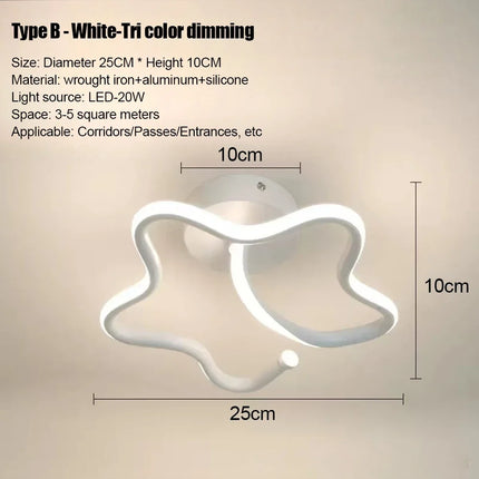 Plafonnier LED moderne minimaliste en aluminium pour salon et couloir, lumière chaude réglable