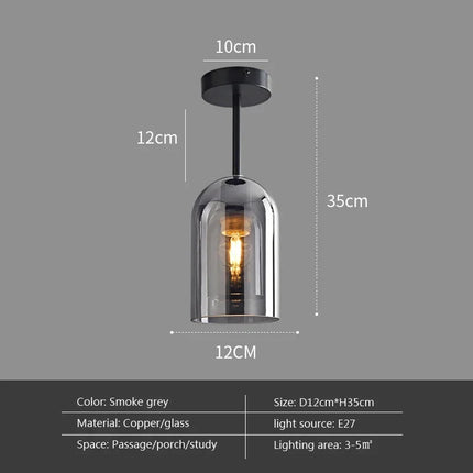 Plafonnier LED minimaliste en verre et métal noir, design moderne pour intérieur