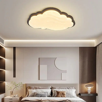 Plafonnier LED Nuage en Acrylique et Bois, Ambiance Chaleureuse pour Intérieur
