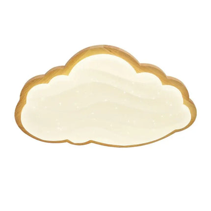 Plafonnier LED Nuage en Acrylique et Bois, Ambiance Chaleureuse pour Intérieur