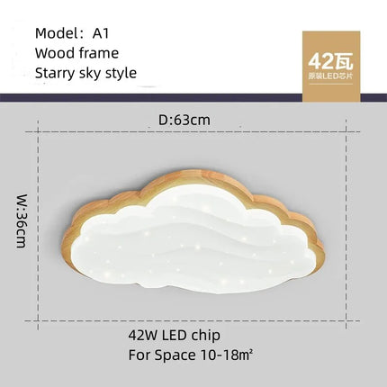 Plafonnier LED Nuage en Acrylique et Bois, Ambiance Chaleureuse pour Intérieur