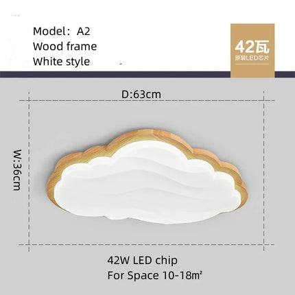 Plafonnier LED Nuage en Acrylique et Bois, Ambiance Chaleureuse pour Intérieur