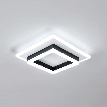 Plafonnier carré LED moderne en acrylique blanc 6500K pour intérieur