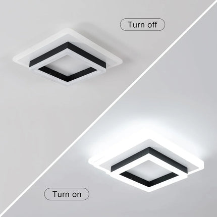 Plafonnier carré LED moderne en acrylique blanc 6500K pour intérieur