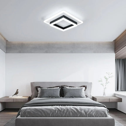 Plafonnier carré LED moderne en acrylique blanc 6500K pour intérieur