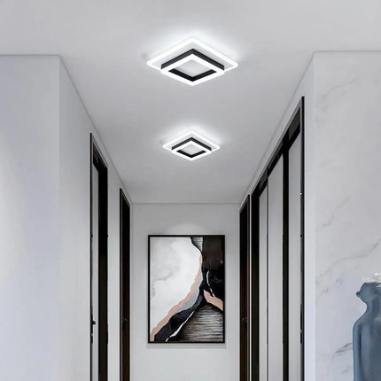 Plafonnier carré LED moderne en acrylique blanc 6500K pour intérieur