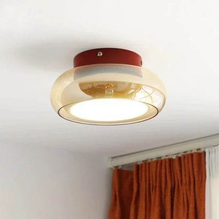 Plafonnier LED en verre style français pour couloir et entrée, lumière chaleureuse