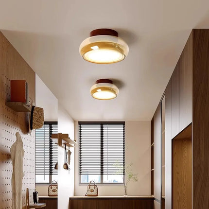 Plafonnier LED en verre style français pour couloir et entrée, lumière chaleureuse