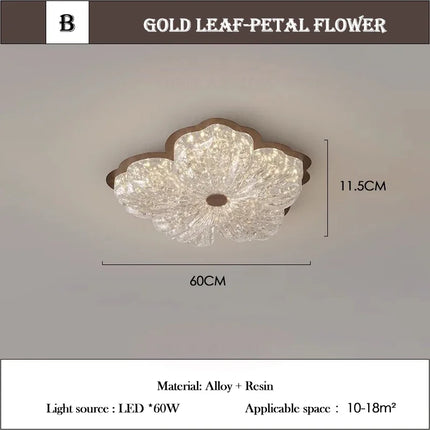Plafonnier Vintage Français en Cristal à Fleurs, Lumière Chaude Ambiante