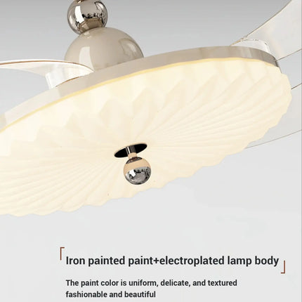 Plafonnier ventilateur rétro noyer 42" silencieux et rétractable avec télécommande