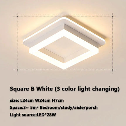 Plafonnier LED moderne 3 couleurs réglable pour chambre et salon