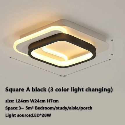 Plafonnier LED moderne 3 couleurs réglable pour chambre et salon