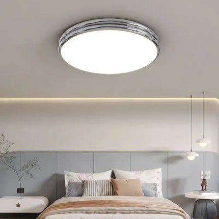 Plafonnier rond Bauhaus vert en métal LED pour ambiance cosy
